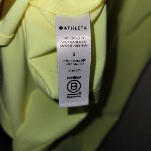 Neon yellow short sleeve Athleta top - Picture 6 of 8